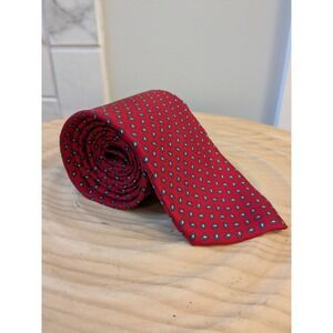 Yves Saint Laurent YSL Necktie Red‎ Blue Paisley Silk Men's Tie 57.5x3.25